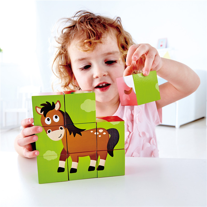 हेप फार्म पशु ब्लॉक पहेली | Toddlers के लिए 3 डी स्टैकिंग ब्लॉक पशु पहेली