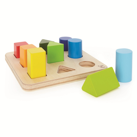 रंग और आकार सॉर्टर हाप द्वारा | क्लासिक रंगीन लकड़ी के ब्लॉक सॉर्टर पहेली, टॉडलर्स के लिए शैक्षिक खिलौना ज्यामितीय और रंग मान्यता विकास, मूल आकार और रंग