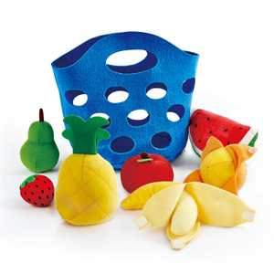 हेप टोडलर फलों की टोकरी | मुलायम नाटक बच्चों के लिए भोजन की नाटक, फल खिलौना टोकरी केले, ऐप्पल, अनानास, नारंगी और अधिक शामिल हैं