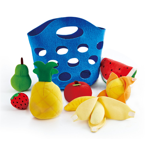 हेप टोडलर फलों की टोकरी | मुलायम नाटक बच्चों के लिए भोजन की नाटक, फल खिलौना टोकरी केले, ऐप्पल, अनानास, नारंगी और अधिक शामिल हैं