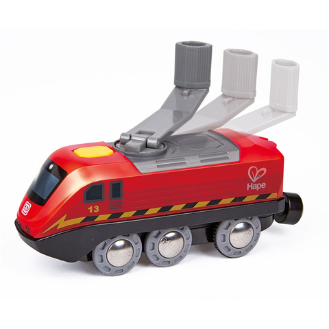हेप हाथ क्रैंक संचालित ट्रेन | बटन संचालित, रिचार्जेबल काइनेटिक संचालित इंजन और रोशनी, ट्रेन सेट के लिए बच्चों के खिलौने, लाल फिनिश, बच्चों के लिए टिकाऊ खेल