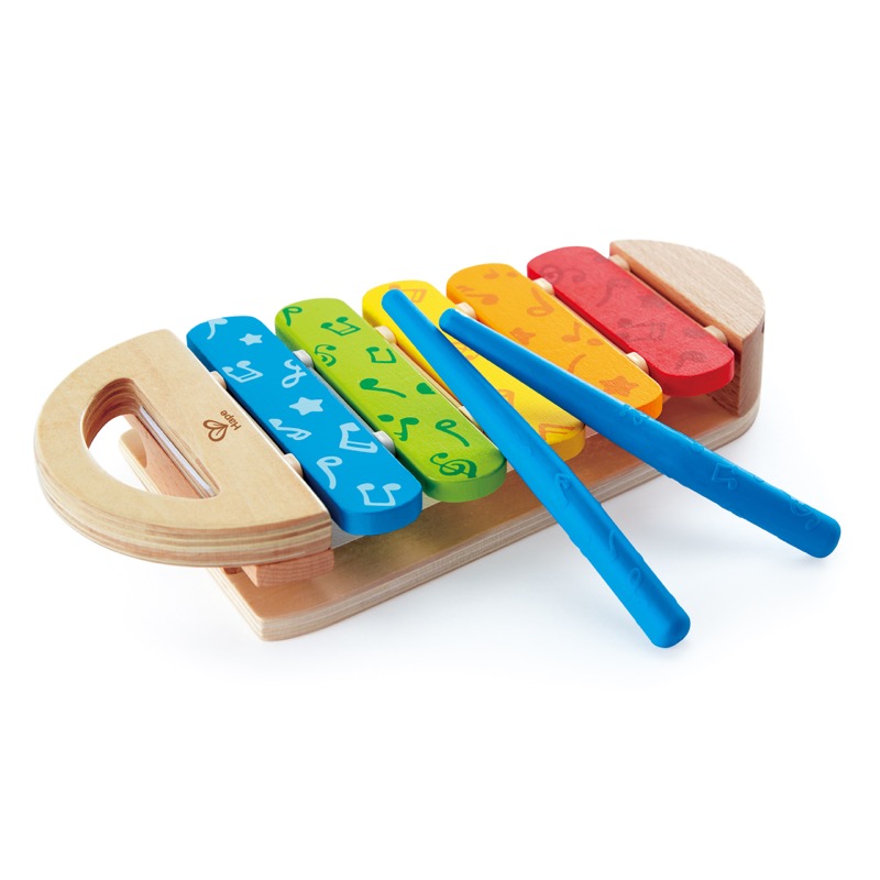 हैप इंद्रधनुष Xylophone | गैर-पर्ची छड़ें और संगीत नोट आकृति, बच्चों के लिए संगीत खिलौना के साथ लकड़ी के इंद्रधनुष-रंगीन xylophone 12 महीने और ऊपर